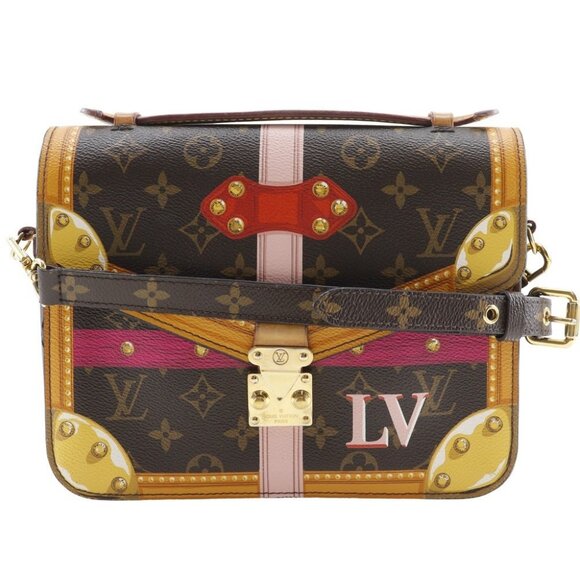 LOUIS VUITTON Pochette Metis Shoulder Bag Summer trunk Brown Monogram c - Picture 1 of 12